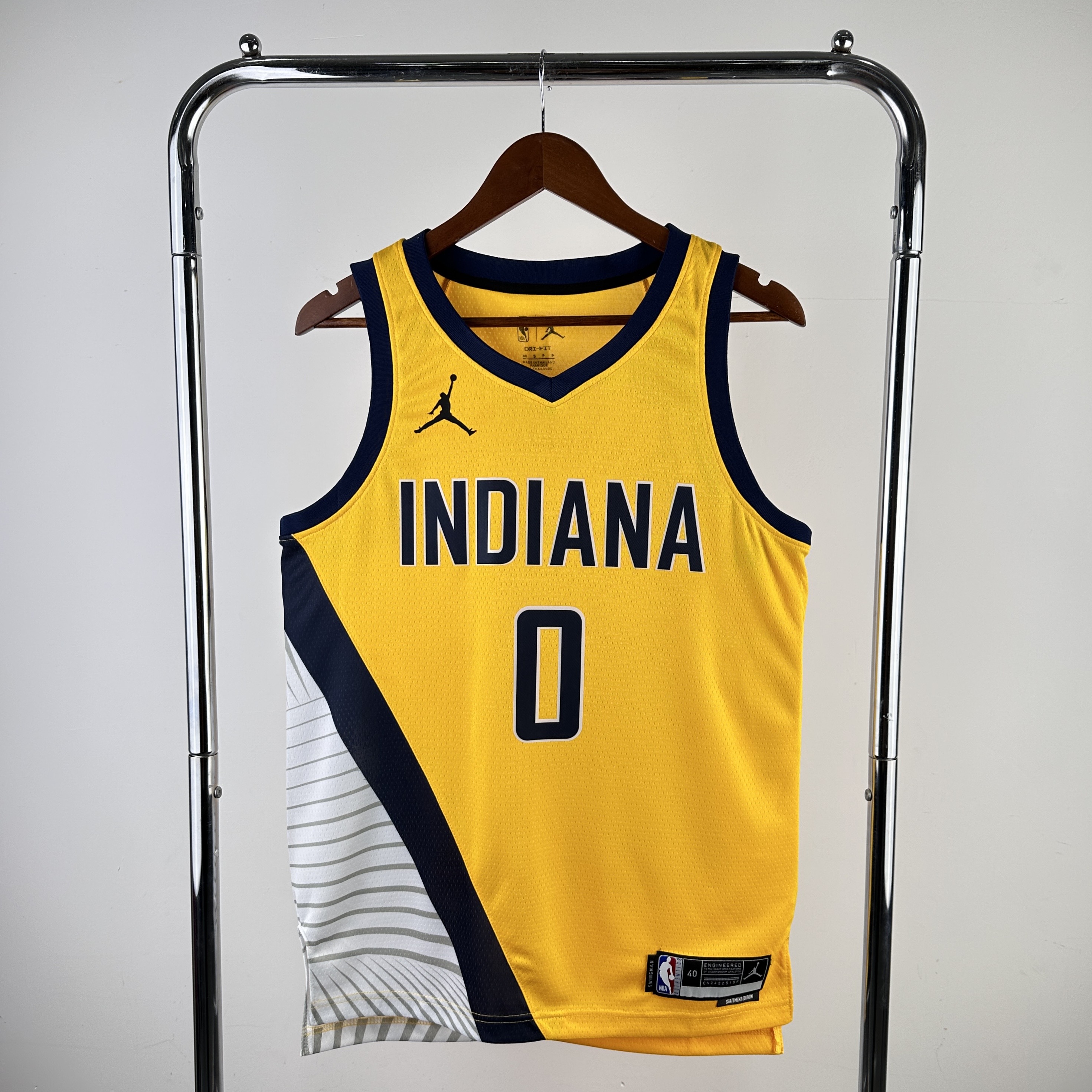 Men Indiana Pacers 0 Haliburton Yellow Season 2024 NBA Jersey